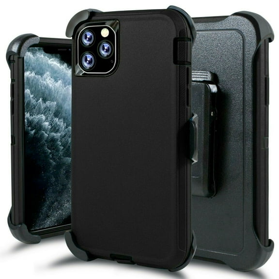 Tough Armor Shockproof Case Kickstand Belt Clip (Black & Black) Cover For iPhone XS