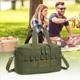 thumbnail image 2 of [732878 Modelo Extendido] para Acampar Picnic Multifunción para Exteriores Aislante Hielo Estufa Casete Almacenamiento para Tanque Gas (verde Militar), 2 of 9