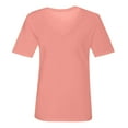 thumbnail image 6 of Womens Tops Women's T-Shirt V Neck Short Sleeve Solid Color Casual Loose T-Shirt Top, 6 of 7