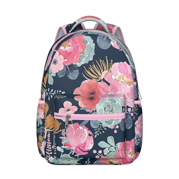 "Adorable Wildflower Print Backpack Featuring Sunflowers - Perfect College Bag for Women, Multiple Organizer Pockets, Comfortable Adjustable Straps"