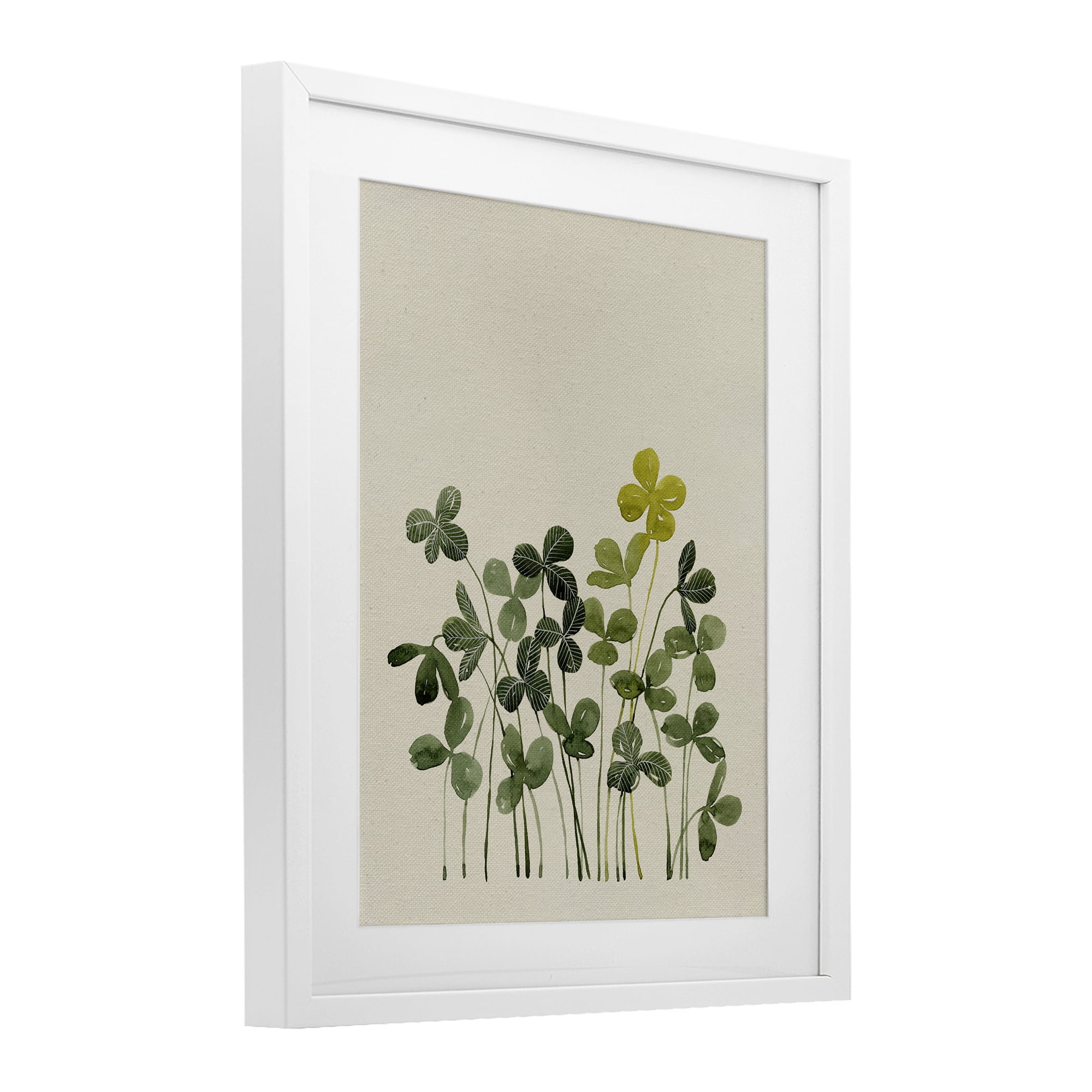 Hidden Gems Botanicals White Framed Print Under Glass, design by Grace Popp