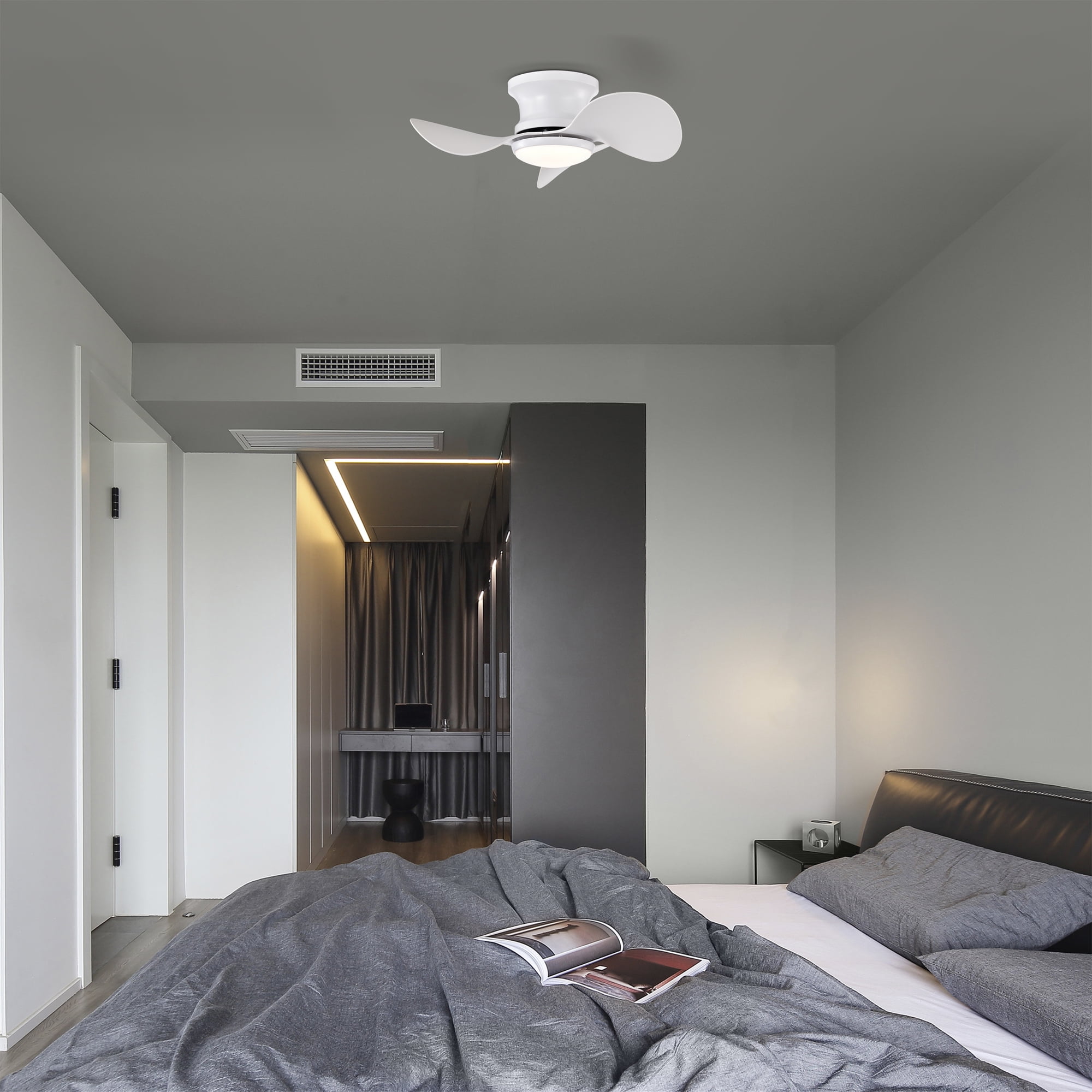 Niamh 24 in. 1-Light Indoor White Finish Ceiling Fan with Light Kit