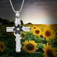 thumbnail image 7 of Stainless Steel Cross Urn Pendant Sunflower Necklace for Cremation Ashes Urn Necklace Lockets for Ashes, 7 of 7