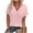 Pink, variant on HomeDM Womens Summer T-Shirts Short Sleeve V Neck Waffle Texture Pullover Tops - Gray/L