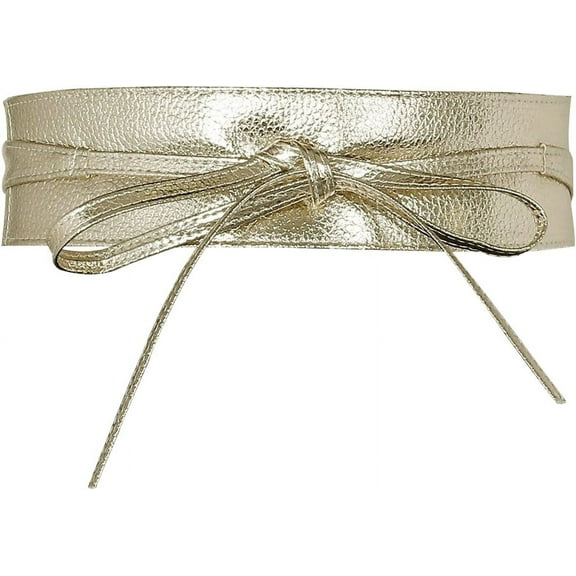 Women Soft PU Leather Obi Belt Self Tie Wrap Cinch Belt Fashion Bowknot Waistband Wrap Belt for Dress Jumpsuit