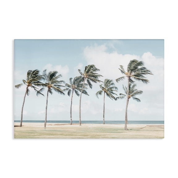 Stupell Industries Windswept Palm Trees Nautical & Beach Painting Wrapped Canvas Art Print Wall Art, 24 x 16