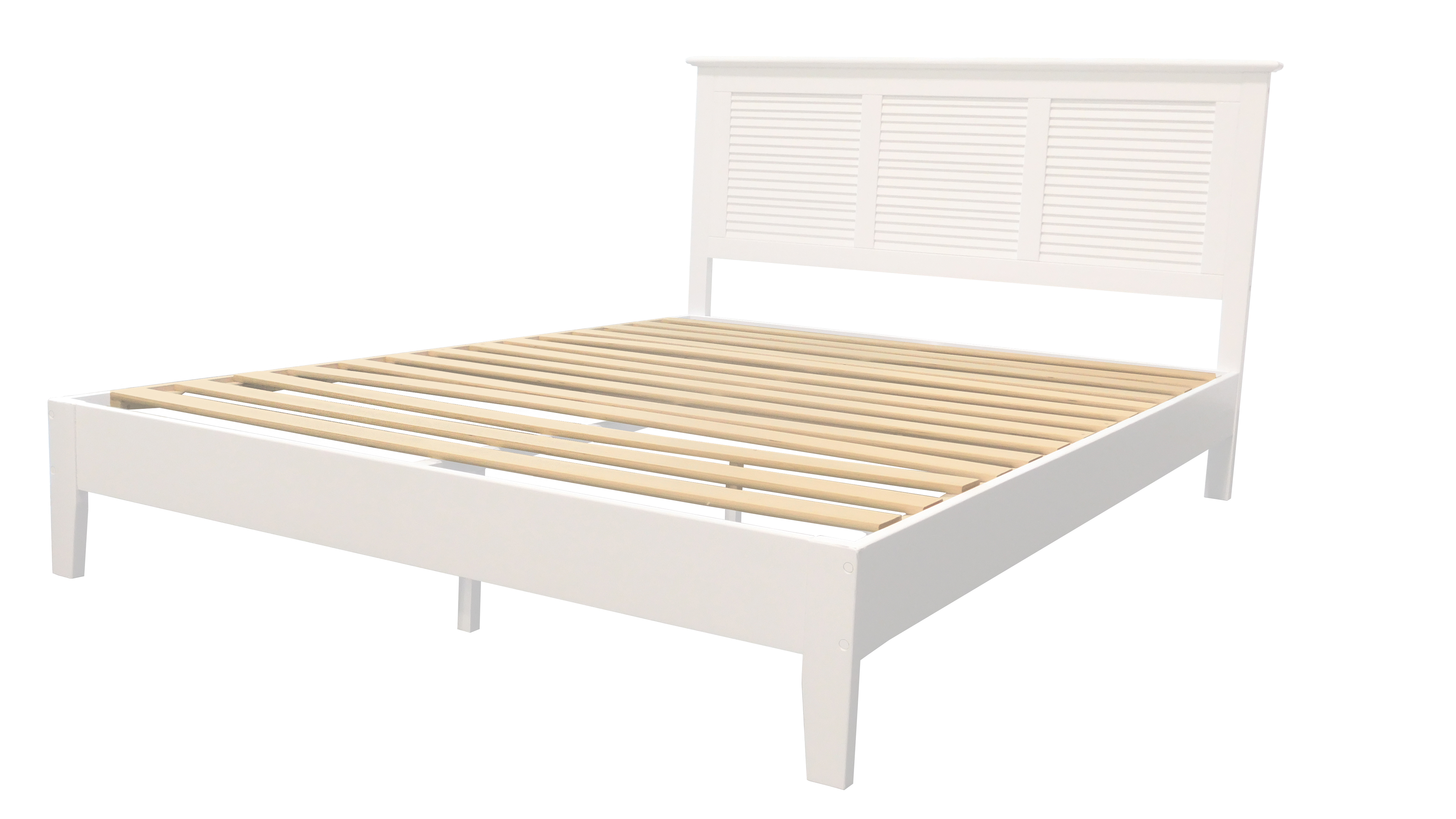 Lubi PWhite Queen Wood Platform Bed
