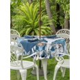 thumbnail image 2 of Outdoor Tablecloth with Umbrella Hole and Zipper, Blue Gnomes Christmas Round Table Cloth 54 Inch Waterproof Tablecloth, Xmas Ball Gifts Botanical Snowflake Picnic Table Cover for Patio Camping, 2 of 7