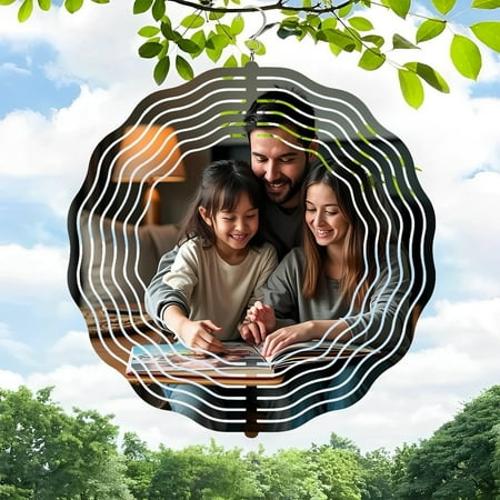 3D Metal Hanging Wind Spinners with Tree Ring Design & Green Leaf Accents – Perfect for Yard and Garden Decor 3D Metal Hanging Wind Spinners with Tree Ring Design & Green Leaf Accents – Perfect for Yard and Garden Decor