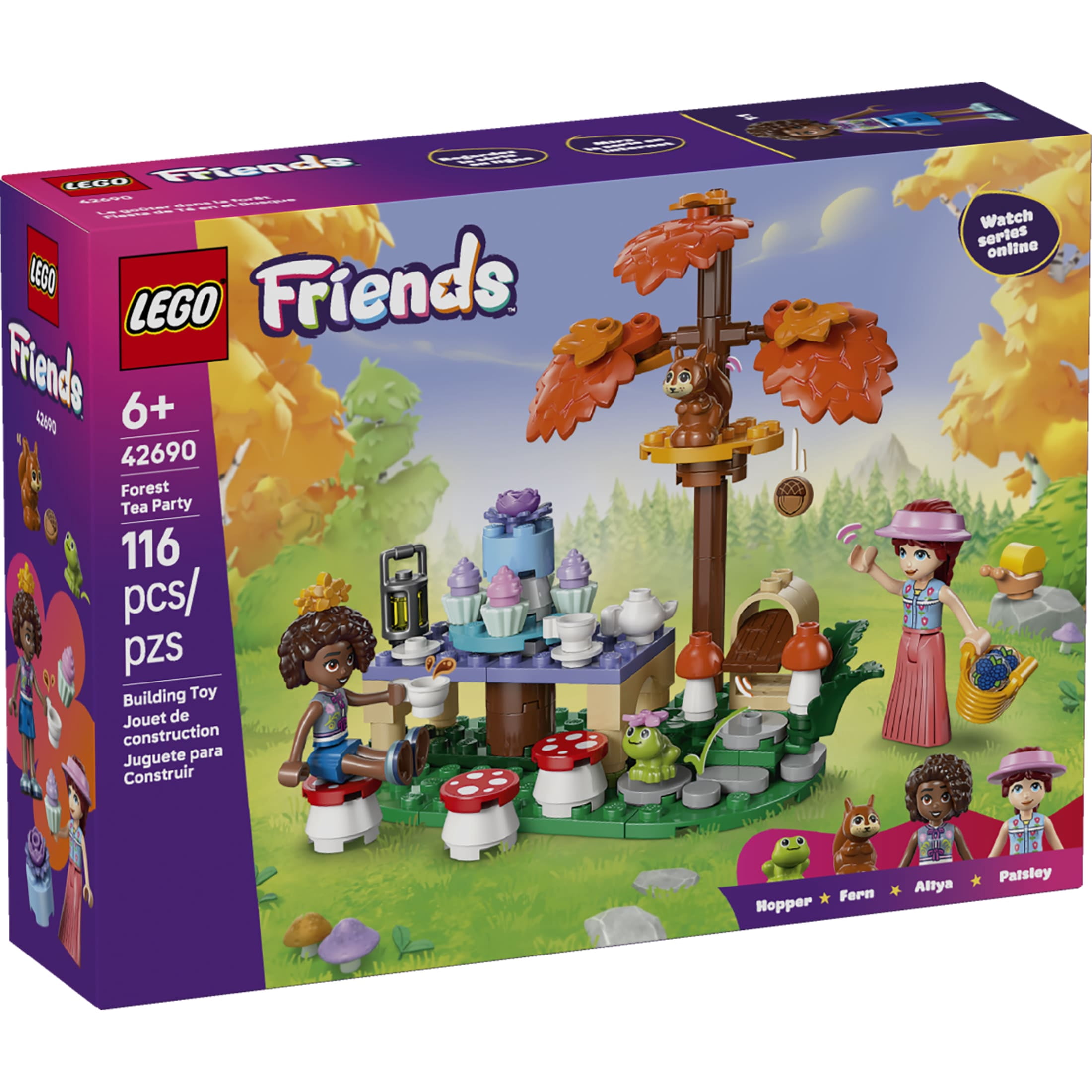 LEGO Friends Forest Tea Party - Building Toy for Girls & Boys, Ages 6+ - Toy Figures & Playset for Kids - Includes 2 Minidolls, a Frog & a Squirrel - Gift for Birthdays - 42690
