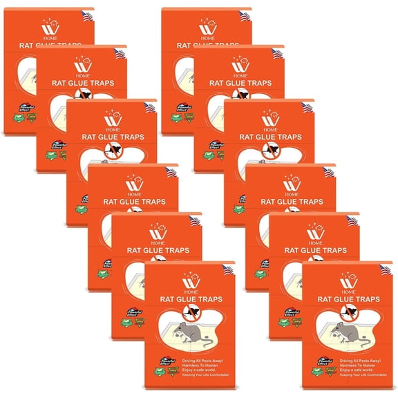 WBM Home Rat Pads, Enhanced Stickiness, Equipped with Protective Cover Glue Traps, 24 Count, Small