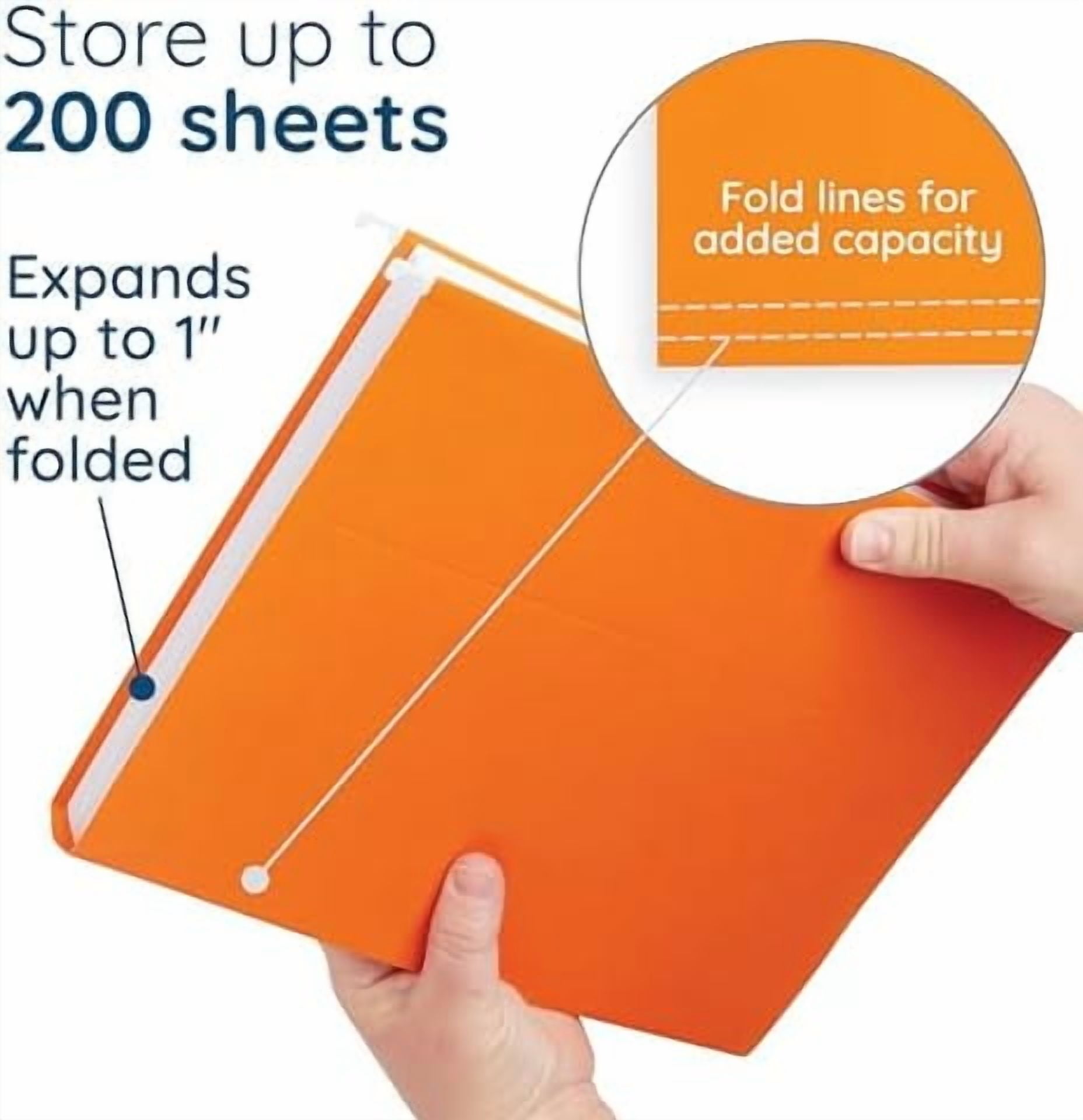 Hanging File Folders, 25 Reinforced Hang Folders, Designed for Home and Office Color Coded File Organization, Letter Size, Orange, 25 Pack