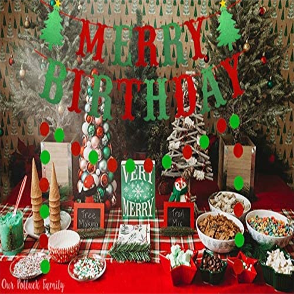 Kepooman Merry Birthday Decorations, Holiday Birthday Decorations Merry Birthday Banner, Happy Birthday Merry Holiday - Birthday Party Decorations for Home Office Fireplace Mantel, Red & Green Kepooman Merry Birthday Decorations, Holiday Birthday Decorations Merry Birthday Banner, Happy Birthday Merry Holiday - Birthday Party Decorations for Home Office Fireplace Mantel, Red & Green