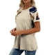thumbnail image 4 of Tops de manga corta de mujer casual con impresión fuera del hombro, blusa de moda de manga Raglan para primavera verano, 4 of 8