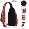 thumbnail image 3 of Sling Backpack,Red Christmas Tree Pattern Crossbody Bag with Water Bottle Holder,Waterproof Sling Bag for Men/Women with Chest Phone Holder for Hiking,Travel, 3 of 6