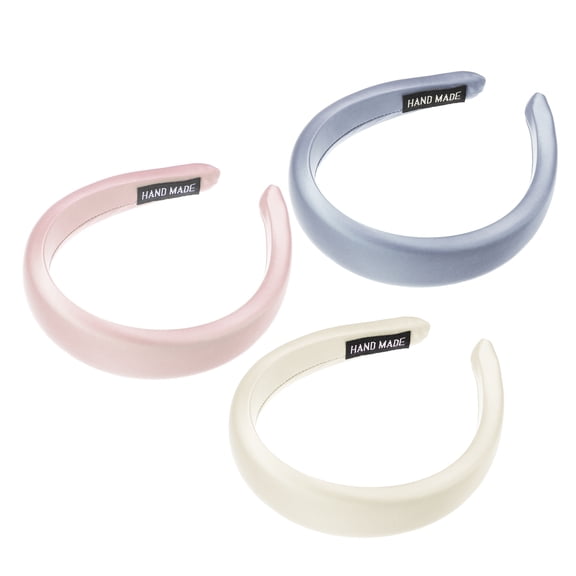 3pcs Fabric Wide Headbands Simplicity Design Classic Style 1.18inch White Pink Purple for Women Girl