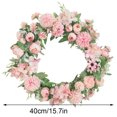 thumbnail image 2 of Guirnalda de flores artificiales para colgar en la pared, simulación, decoración floral, hogar, boda, corona de flores falsas, rosa claro AweSitey HA9082-02B, 2 of 6