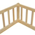 thumbnail image 6 of Double Twin Size Floor Beds with Fence and Guardrails Design, Solid Wood Double Twin Platform Bed for 2, Montessori Floor Beds for Boys Girls Teens, No Box Spring Needed, Easy Assembly, Natural, 6 of 7