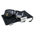 thumbnail image 5 of Kush Polarized Antiglare Flat Top All Black Oversized Rectangle Gangster Sunglasses Gloss - Silver Logo, 5 of 5