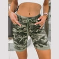 thumbnail image 2 of Womens Blue Jean Shorts Womens Classic Pockets Casual Mid Elasticity Denim Waist Camouflage Prints Pants Short Adult Female Clothes Women's Shorts(Camouflage,XXL), 2 of 7
