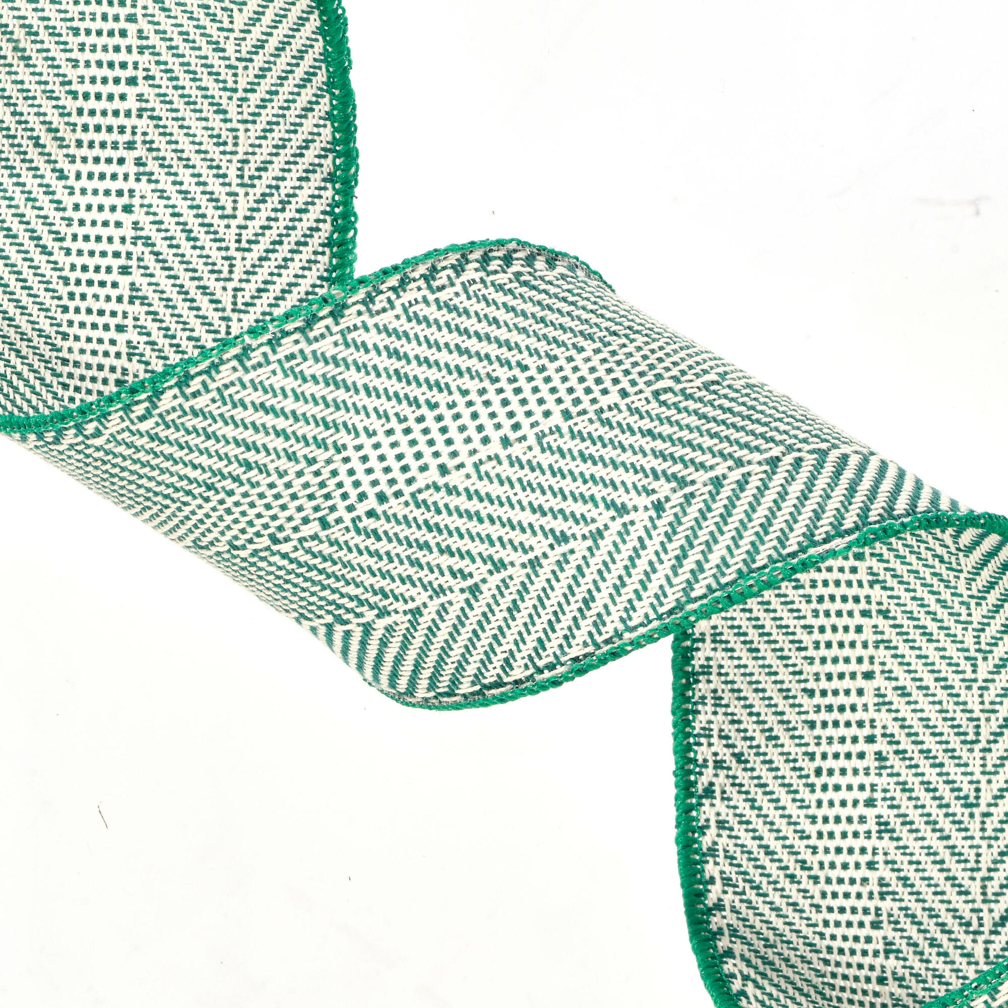 Vickerman 2.5" x 10 Yards Green Herringbone Christmas Ribbon