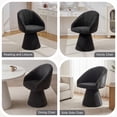 thumbnail image 6 of Swivel Accent Armchair with Chenille Fabric, Comfy Vanity Chair with Curved Backrest, Upholstered Dining Chair for Living Room, 360° Swivel, Gray, 6 of 8
