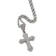 thumbnail image 3 of Trendy Zircon Necklace Jewelry con cadena de acero inoxidable para fiesta Aniversario Cóctel Regalos Niñas Colgante Altura 4.4CM , Blanco B-Blanco Fernando Collar con una cruz, 3 of 6
