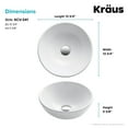 thumbnail image 5 of KRAUS Elavo Round Vessel White Porcelain Ceramic Bathroom Sink, 14 inch, 5 of 8