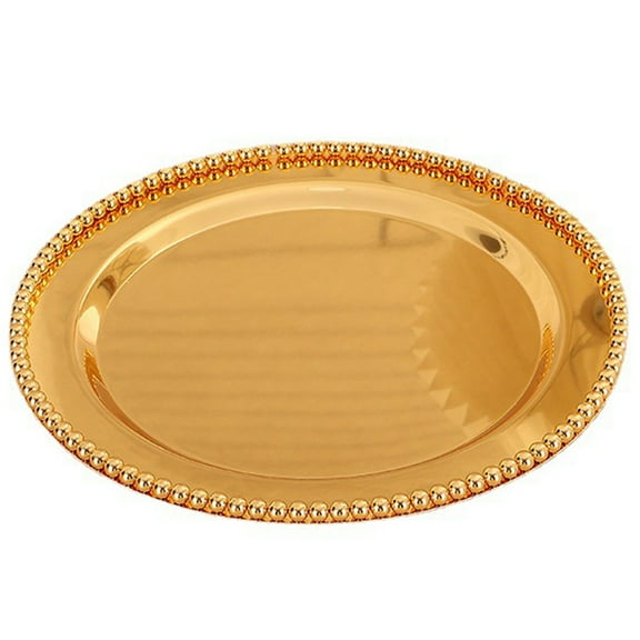 Masteelf Reusable Candy Plate Dessert Platter for Wedding, Party, Dinner - Elegant Golden Serving Tray