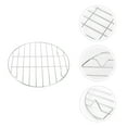 thumbnail image 3 of Stainless Steel Meat Net Grilling Rack Round Portable Fish Vegetable Roast Rack Pizza Baking Rack 24.5cm Without Black Baking Tray, 3 of 8