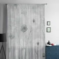 thumbnail image 5 of White Green Dandelion Semi Sheer Curtains Drapes for Living Room, Bedroom, French Doors Window 84 Inches Long, Grey Floral Leaves Rod Pocket Chiffon Curtain Drapery Voile Draperies Panel, 5 of 6