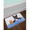 thumbnail image 2 of Animal Bath Mat, French Bulldog Sleeping with Teddy Bear in Cozy Bed Best Friends Fun Dreams Image, Non-Slip Plush Mat Bathroom Kitchen Laundry Room Decor, 29.5 X 17.5 Inches, Multicolor, Ambesonne, 2 of 2