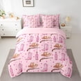 thumbnail image 2 of Homewish Cowgirl Cowboy Boot Bedding Comforter Set 7 Pieces for Girl, Cartoon Stars Print Full Bedding Set, Rustic Hunting Reversible Fitted Sheet Flat Sheet, Lightweight Room Decor, 2 of 7
