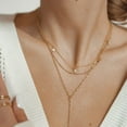 thumbnail image 5 of CFIOZYOS Diamond Pendant Necklace for Women， Dainty Gold Layered Necklaces 14k Gold Plated Stacked Cuban  Choker Necklaces Aesthetic Simple Gold Necklace Jewelry Gifts for Women, 5 of 11