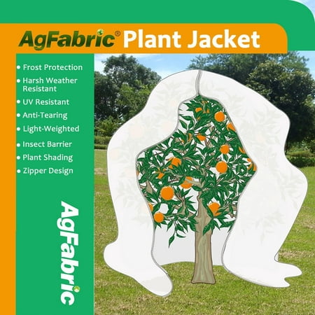 Agfabric Plant Cover Warm Worth Frost Blanket - 0.9 oz Fabric of 96"x 96" Shrub Jacket - Rectangle Plant Cover for Season Extension & Frost Protection