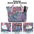 thumbnail image 2 of Tote Bag for Women - Pioneer Flower Shoulder Bag - Large Utility Work Duffle Bag with Zipper Handbag for Travel, Work, Sprots, 2 of 5
