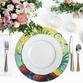 thumbnail image 4 of Round Placemats Plate Mats 15 Inch Non-Slip Heat Resistant Washable PVC Set Table Decoration for Kitchen Dining Pineapples and Strawberries, 4 of 6