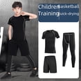thumbnail image 2 of Mallas de entrenamiento para niños, ropa de secado rápido, ropa de primavera y otoño para niños, baloncesto, fútbol, ropa deportiva de fitness, 2 of 5