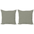 thumbnail image 1 of Ambesonne Moroccan Throw Pillow Cover 2 Pack, Simple Traditional Floral, 16", Ivory and Charcoal Grey, 1 of 2