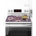thumbnail image 2 of Stove Top Covers for Electric Stove 24x21 Inches, Purple Boho Heat Insulation Fireproof Glass Cooktop Protector, Farmhouse Ethnic Abstract Floral Pattern Countertop Stovetop Cover for Kitchen, 2 of 8