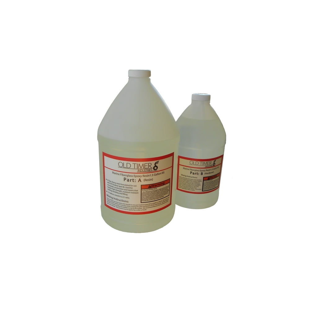 Old Timer Industries Fiberglass Epoxy Resin 1.5 Gal Kit. Marine Grade