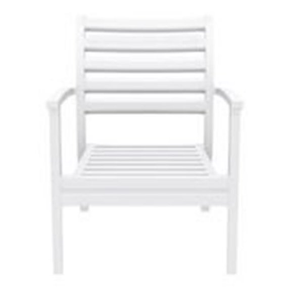 Compamia Artemis XL Club Chair in White with Acrylic Fabric Black Cushions