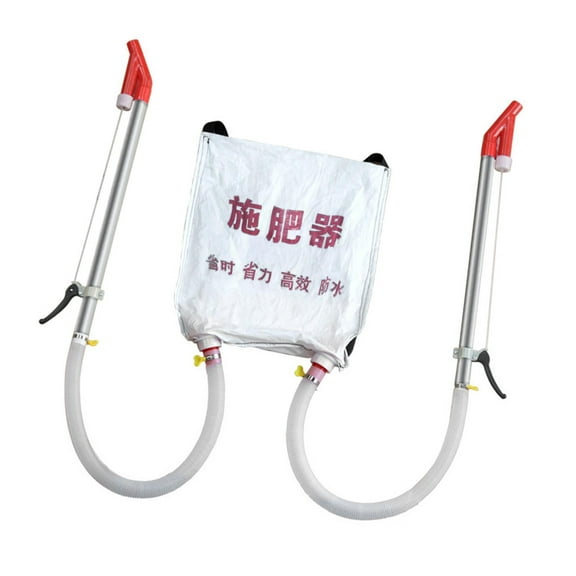 figatia Granular Spreader with Backpack Woven Bag Labor Saving 18.9x17.3inch Multifunctional for Vegetables 10 kg Capacity Two Metal Handles