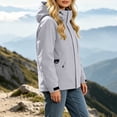 thumbnail image 4 of Vynhevius Womens Outdoor Jacket Solid Hooded Zip Up Windproof With Pockets, 4 of 6