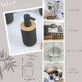 thumbnail image 4 of Black Soap and Lotion Pump Dispenser Padang with Bamboo Top - 10 fl oz - Perfect for Kitchen and Bathroom Countertops, 4 of 8
