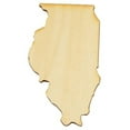 thumbnail image 1 of Package of 1, Medium 7.25" x 12" x 1" Baltic Birch Plywood Illinois State Wood Cutout for Art and Craft Project, Made in USA, 1 of 1