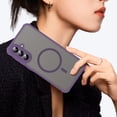 thumbnail image 4 of Asuwish Compatible with Samsung Galaxy A56 5G Magnetic Phone Case Translucent Matte Anti-fingerprint Back Military Grade DropProof Shockproof Protective Cell Cover for A 56 56A LTE Women Men Purple, 4 of 9