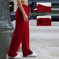 thumbnail image 3 of Women's Wide Leg Sweatpants Trendy Interior Drawstring Baggy Sweatpants High Casual Trousers Jogger Pant, 3 of 20