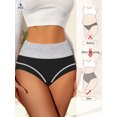 thumbnail image 6 of MEIYATING Women's High Waisted Cotton Underwear Tummy Control Briefs Underwear Postpartum Full Coverage Panties 4 Pack, 6 of 6