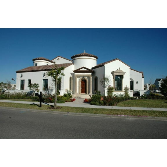 556-78: Mediterranean Luxury 3 Bed, 4 Bath Luxury Home Plan, 4697 Sq Ft: Full Blueprints with License to Build by Home Plan Marketplace - Lesuto